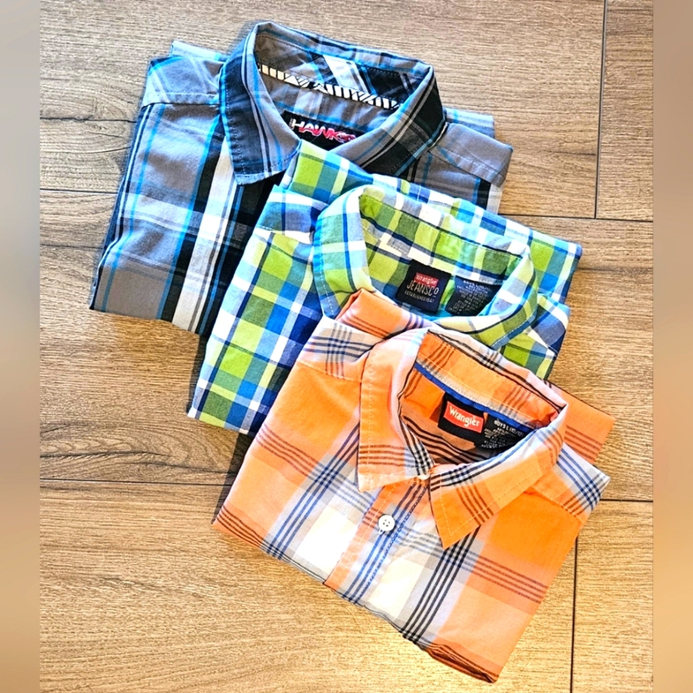 Barely Worn - WRANGLER, TONY HAWK - Short Sleeve Shirts, lot of 3, Size 10/12